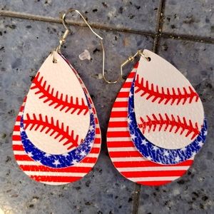 Baseball earrings
